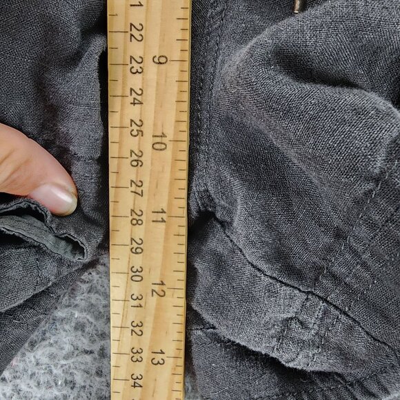 Athleta Shorts Women's 16 Gray Linen High Rise Drawstring Athletic Running - Picture 4 of 11